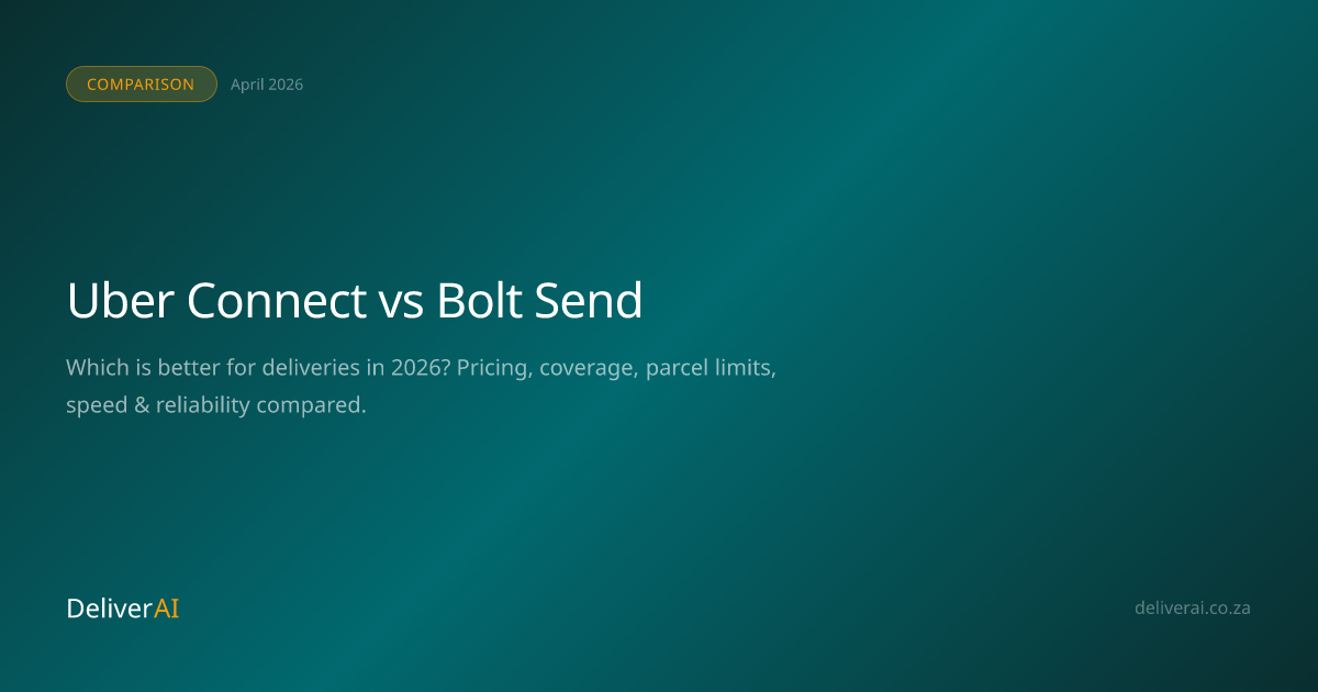 Uber Connect vs Bolt Send 2026: Prices, Coverage & Which is Cheaper in SA